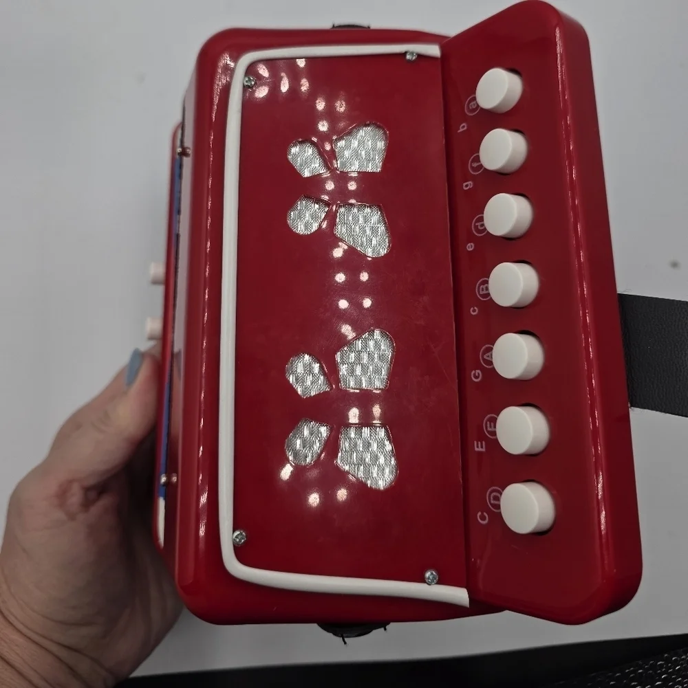 Kids Accordion Musical Instruments Kids Beginner Toddler Learning Child Size Red